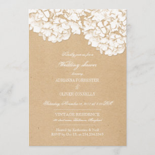 Convites Chá de casamento Floral Rustic Hydrangeas