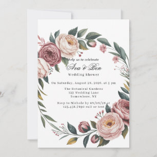 Convites Chá de casamento Inverso Pintado Pintado Elegante