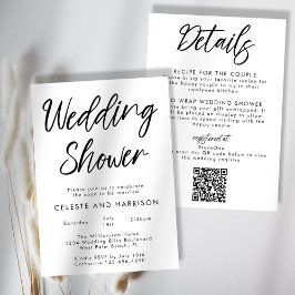 Convites Chá de casamento Mínimo Moderno Chic Escrito Manua