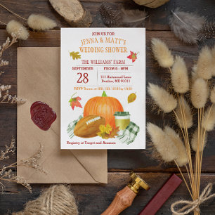 Convites Chá de casamento Negra de Futebol de Pumpkin Latte