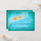 Convites Chá de casamento para a praia de Starfish turquois (Frente/Verso In Situ)