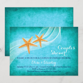 Convites Chá de casamento para a praia de Starfish turquois