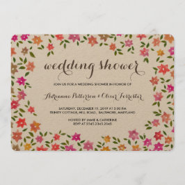 Convites Chá de casamento Rustic Floral Wreath