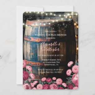 Convites Chá de Casamento Rustic Whiskey Barrel