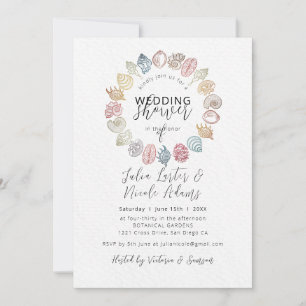 Convites Chá de casamento Simples de Seashell de praia