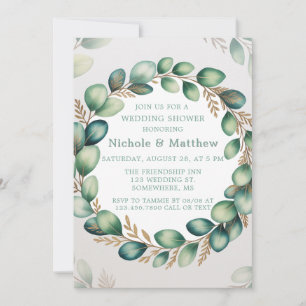 Convites Chá de casamento Verde de Mint & Sage Verde Eucaly