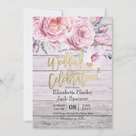 Convites Chá de casamento Watercolor Boho Floral Russo Made
