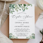 Convites Chá de Casamentos Greenery Eucalyptus Folhas<br><div class="desc">Greenery Eucalyptus Deixa O Convite Para Chá De Casais De Casamento. (1) Para mais personalização, clique no link "personalizar mais" e use nossa ferramenta design para modificar esse modelo. (2) Se você prefere papéis mais espessos / Término da matéria, talvez considere escolher o Tipo de papel correspondente. (3) Se precisar...</div>