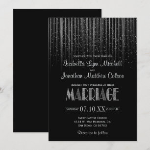 Convites Chá de Chuva Silver Star e Casamento Negro