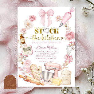 Convites Chá de Cozinha da Noiva Coquete Rosa