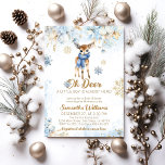 Convites Chá de Deer Winter Baby Boy<br><div class="desc">Celebre a chegada de um pequeno príncipe com o nosso "Oh Deer Winter Baby Boy Invitation." Este charmoso e caprichoso convite captura a essência de uma terra maravilhosa de inverno com suas sombras serenas de design azul e delicioso tema cervo. À medida que os primeiros flocos de neve caem, o...</div>