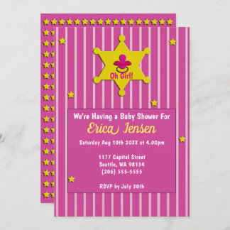 Convites Chá de Estrelas Amarelas e Bebê Pacificadora