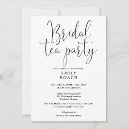 Convites Chá De Festa Bridal De Chá Preto E Branco