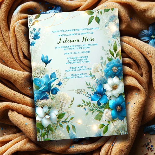 Convites Chá de festas do Jardim Botânico Azul para Ser (Criador carregado)