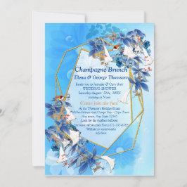 Convites Chá de flores de Casal de Lua com Aquarela Ilustra