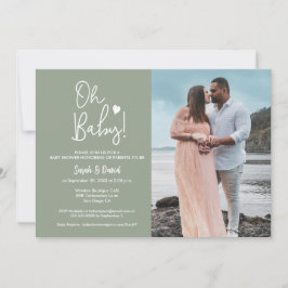 Convites Chá de Fotografia Personalizada do Baby Green