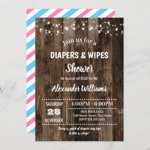 Convites Chá de Fralda Rústica