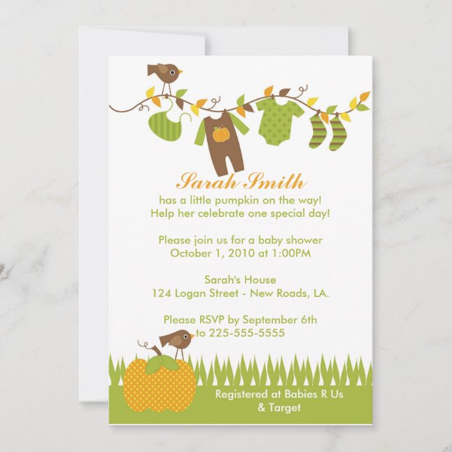 Convites Chá de fraldas (Frente)