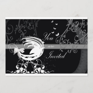 Convites chá de fraldas 1b preto e branco