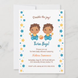 Convites Chá de fraldas 2 de Twin Boys