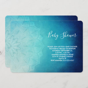 Convites Chá de fraldas Abstrato Azul bonito