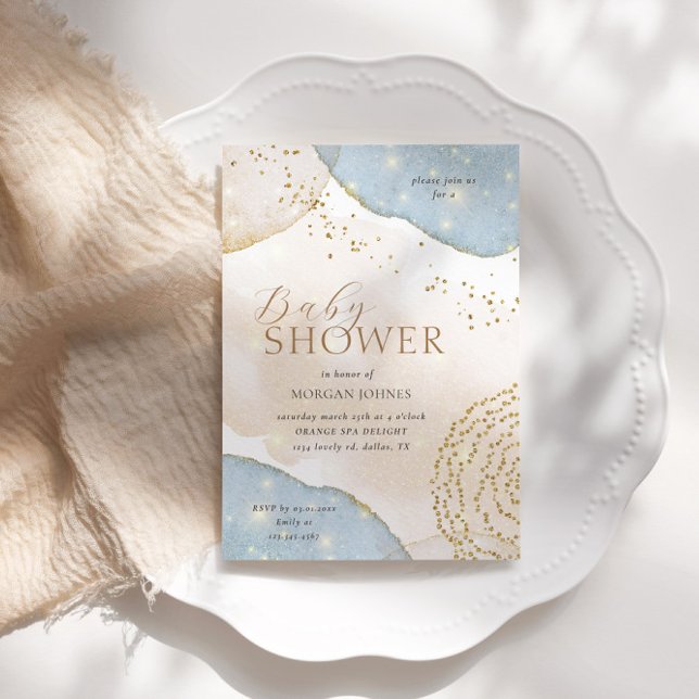 Convites Chá de fraldas Abstrato de de brilho mágico (Criador carregado)