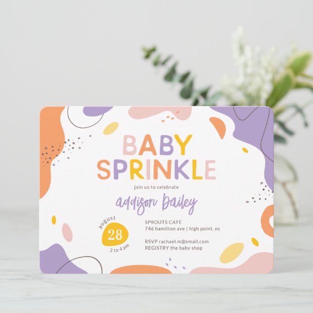 Convites Chá de fraldas Abstrato moderno (Em pé/Frente)
