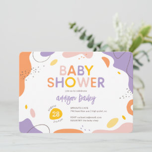 Convites Chá de fraldas Abstrato moderno