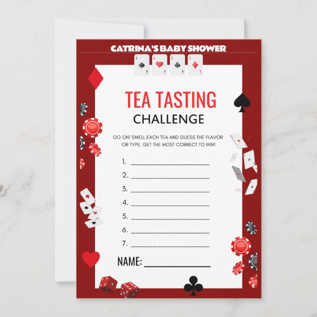 Convites Chá de fraldas Ace Casino - Nome Editável, 5x7 (Frente)