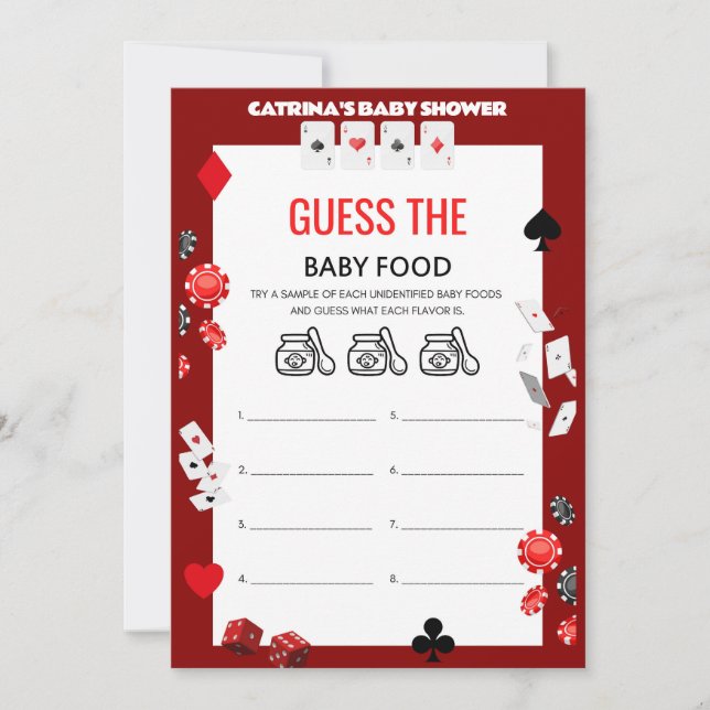 Convites Chá de fraldas Ace Casino - Nome Editável, 5x7 (Frente)