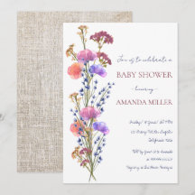 Chá de fraldas Acrílico de Buquê Delicado Russo