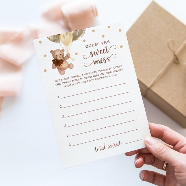 Convites Chá de fraldas Adivinha A Placa De Urso De Teddy M (Criador carregado)