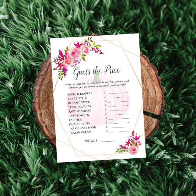 Convites Chá de fraldas adivinha o jogo de preços da abóbor (Criador carregado)