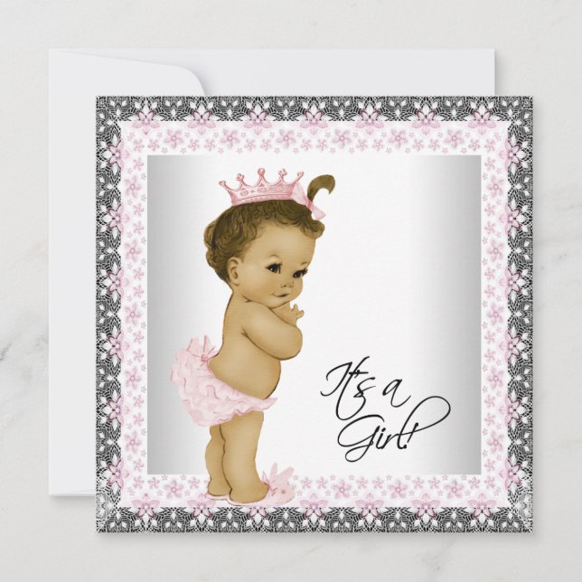 Convites Chá de fraldas afro-americano (Frente)