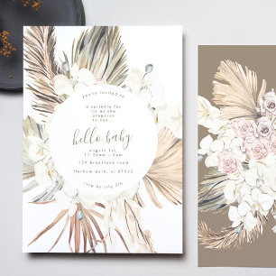 Convites Chá de fraldas Alô Pampas Boho Beach