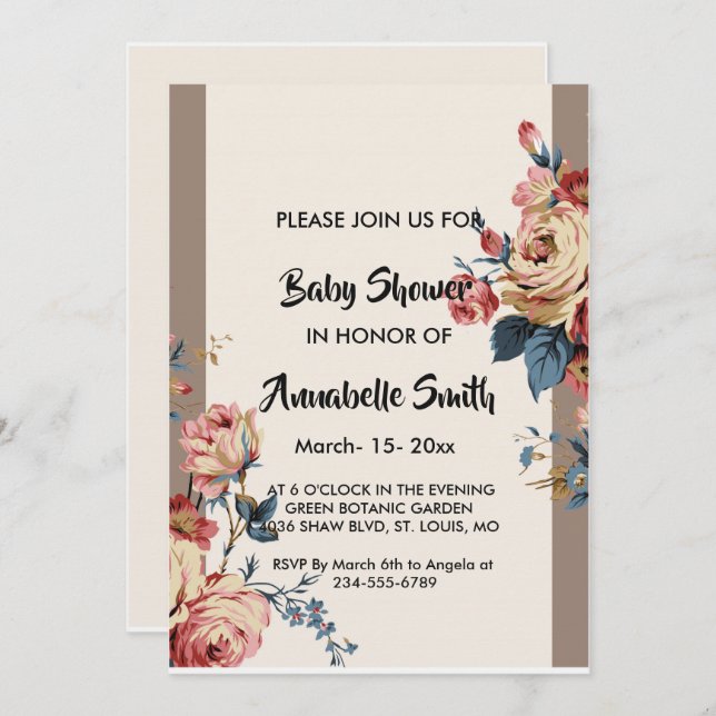 Convites chá de fraldas amado (Frente/Verso)