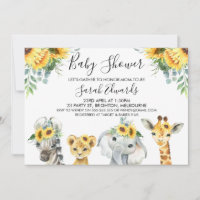 Chá de fraldas Amarelo de Animais Safari Floral 