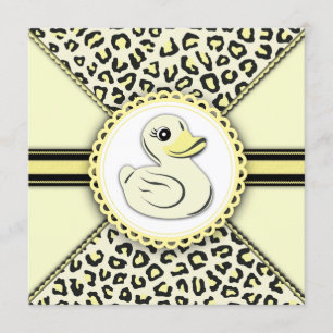 Convites Chá de fraldas amarelo de borracha Elegante