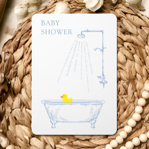 Convites Chá de fraldas Amarelo de Tubo Banheira Azul