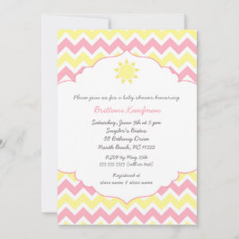 Convites Chá de fraldas amarelo-rosa