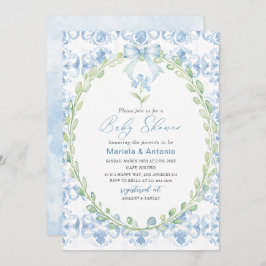 Convites Chá de fraldas Arco Azul Elegante