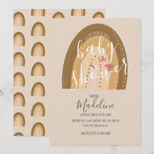 Convites Chá de fraldas Arco-Íris Borboletas Bohemian