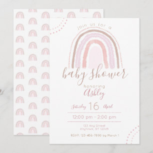 Convites Chá de fraldas Arco-Íris Moderno Boho Sprinkle