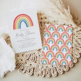 Convites Chá de fraldas Arco-Íris Neutro de Gênero