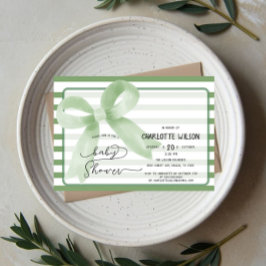 Convites Chá de fraldas Arco Verde de Cores Aquáticas