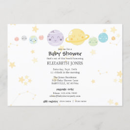 Convites Chá de fraldas Astronômico de Kawaii Cute