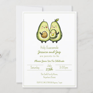 Convites Chá de fraldas Avocado
