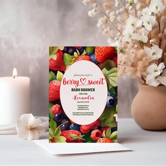 Convites Chá de fraldas Azul Berry Sweet (Criador carregado)