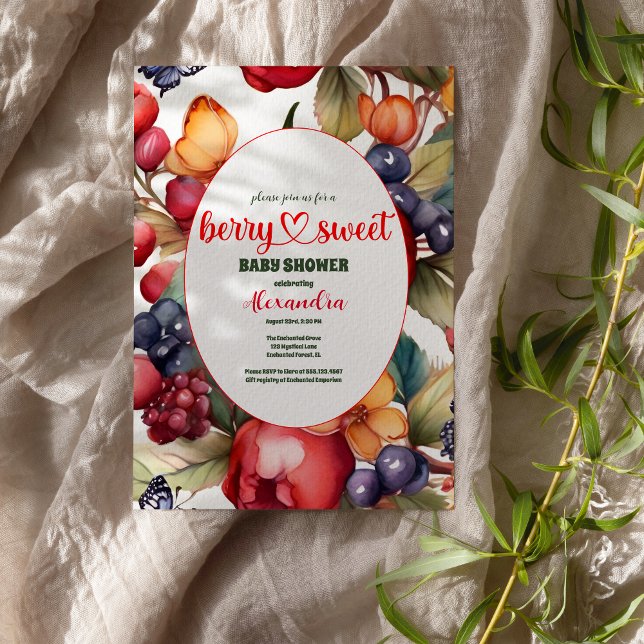 Convites Chá de fraldas Azul Berry Sweet (Criador carregado)