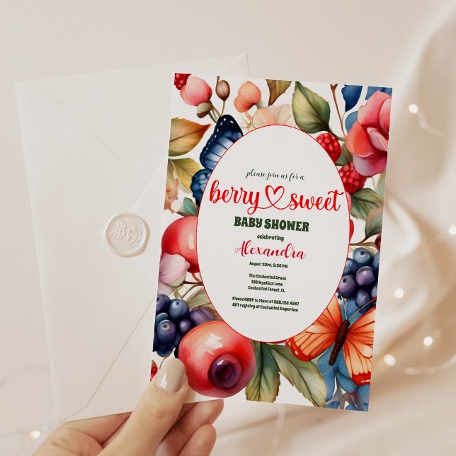 Convites Chá de fraldas Azul Berry Sweet (Criador carregado)